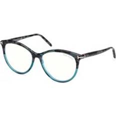 Glasses & Reading Glasses Tom Ford Woman FT5990-B 55 Optical Frames Acetate Havana Round Normal