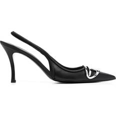 Diesel Heels & Pumps Diesel D-Venus 80mm Leather Slingback Pumps - Black