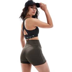 Brun - Fitness Tights adidas Performance Optime Raw-Cut-Hem Leggings Damen - Shadow Olive
