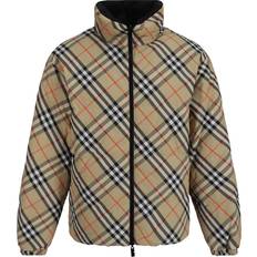 Clothing Burberry Check Puffer Jacket - Beige Uomo