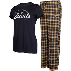 Black Pajamas Concepts Sport Women's New Orleans Saints Arctic T-Shirt & Flannel Pants Sleep Set