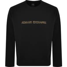 Felpa - Oro Maglioni Armani Exchange Gold Outline Linear Logo Crew Sweat - Black