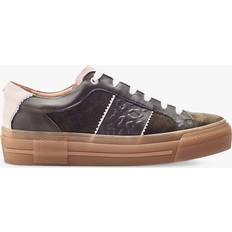 Amande Leather Lace Up Trainers - Khaki