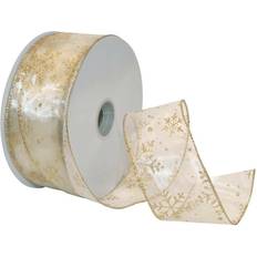 Christmas Gift Wrap Ribbons Morex Gift Wrap Ribbons Ivory/Gold