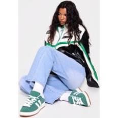 PrettyLittleThing Green Faux Suede Stripe Chunky Lace Up Trainers