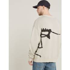 Beige - Running Tops Men's Running Dog Loose Knit Sweater - White