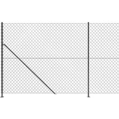 Acciaio Pali di recinzione vidaXL Recinzione a Rete con Flangia 2,2 x 10 m - Antracite