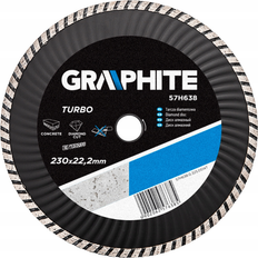 GRAPHITE 57H638, turbo wave angle grinder diamond disc tile 230mm 22.2mm bore