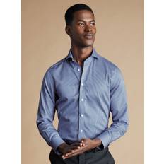 Slim Fit Non Iron Puppytooth Shirt - Royal Blue