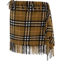 Checkered - Wool Skirts Burberry Check Wool Cashmere Scarf Skirt - Oxide