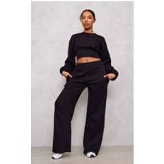 PrettyLittleThing Tall Black High Waisted Wide Leg Jogger