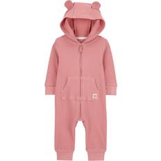 Long Sleeves Jumpsuits Children's Clothing Carter's Baby Bear Hood Zip-Up Thermal Jumpsuit - Pink