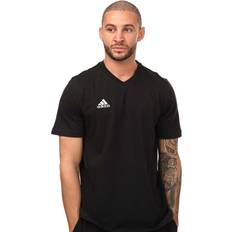 adidas Entrada 22 Cotton V Neck T-Shirt - Black