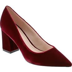 Marc Fisher Zala 20 Pointed Toe Block Heel Pumps - Dark Red