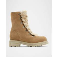 La Canadienne Diego Suede Shearling Ranger Boots - Biscotti