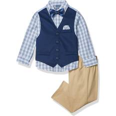 Blue Suits Children's Clothing Nautica Boys 4-Piece Vest and Pants Business Suit - Khaki/Navy