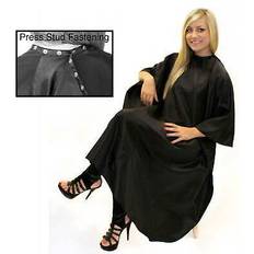 Barber Hairdressing Cutting Cape & Gown Unisex Black With Popp