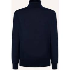 Soie Pulls Hackett London Merino Silk Roll High Neck Sweater - Blau Mann