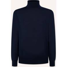 Hackett London Merino Wool & Silk Blend Zip-Through Jumper - Midnight Blue