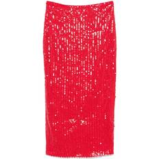 Red - Short Skirts Sequins Pencil Skirt - Red - Women