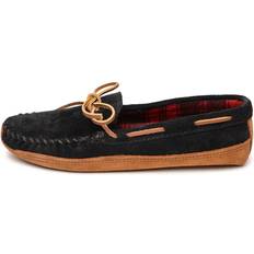 Mocka Innetofflor Minnetonka Moccasins Double-Bottom Fleece-Lined Men’s Slippers - Black
