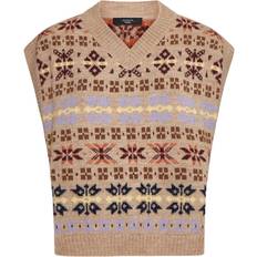 Max Mara Weekend Valvola Fairisle Motif Sleevless Vest - Camel