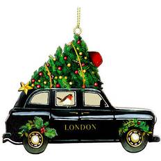 Christmas Tree Ornaments on sale Gisela Graham London Taxi Wooden Decoration Christmas Tree Ornament