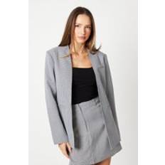 Elastane/Lycra/Spandex - Women Suits Dorothy Perkins Collarless Gingham Blazer - Mono