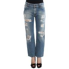 John Galliano Wash Cotton Cropped Jeans - Blue