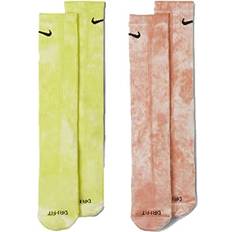 Nike Orange Socks Nike Everyday Plus Tie Dye Medium Stockings 2 Pairs - Yellow/Orange/Red