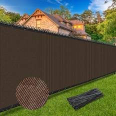 Fence Privacy Screen 6' x 25' Heavy Duty 170GSM Fencing Mesh Shade Net Cover Nickel-Plated Copper Grommets, 95% Blockage Fence for Outdoor Wall Garden Yard Backyard Pool Deck, Brown