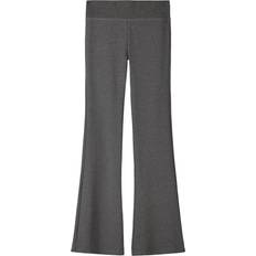Flare - Men Trousers Bershka High Waisted Sculpting Jersey Flared Pants - Dark Gray