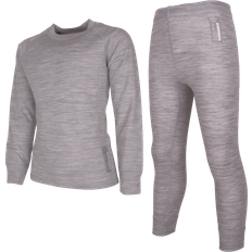 Grå Superundertøy Lindberg Merino Set - Grey Melange