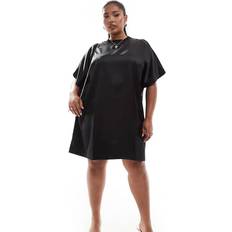 ASOS Dresses ASOS Curve Satin Oversized Mini T-shirt Dress - Black