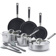 Cookware GreenPan Bobby Flay 12 pc Stainless Steel Cookware Set with lid 12 Parts
