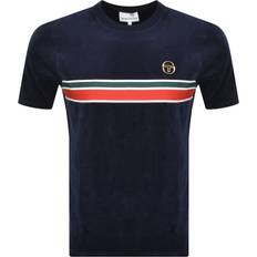 Sergio Tacchini Ayme Velour Stripe Short Sleeve T-shirt - Maritime Blue