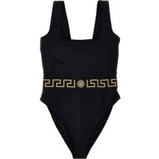 Versace Swimsuits Versace Greca Print One-Piece Swimsuit - Black