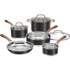 Cuisinart Classic Matte Stainless Steel 8 pc - Black Blush Bronze Cookware Set with lid