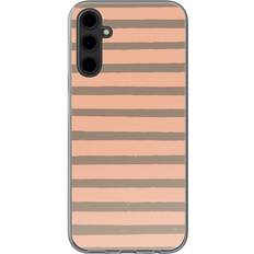 Samsung Galaxy A14 Coques de téléphone portable iMoshion Striped Peach Reverse Design Case for Galaxy A14 5G