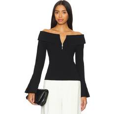 Rayon Puserot Simkhai Rebecka Off Shoulder Top - Black