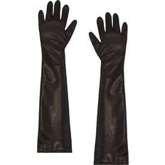 Valentino Garavani V Logo Long Sleeved Gloves Woman Black/Ruthenium