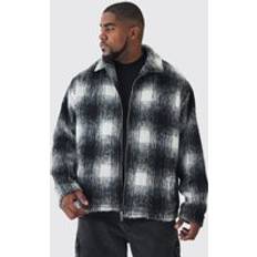 Flanelli Takit Plus Brushed Flannel Harrington Jacket - Black