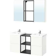 Ikea Badrum Antracit/Vit 124 x 43 x 65 cm