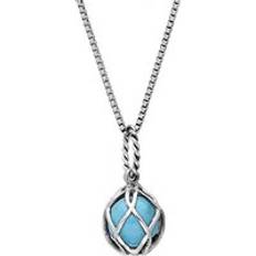 Jewellery C W Sellors Sterling Silver Turquoise Emma Stothard Silver Darling 8mm Float Charm Necklace