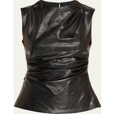 Leather - Women Blouses Simkhai Wynter Draped Top - Black