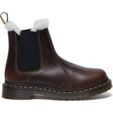 Brown - Women Chelsea Boots Dr. Martens 2976 Women's Faux Fur Lined Chelsea Boots - Orleans