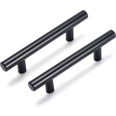 Bolt Dropper Kitchen Cabinet Door Handles - Matte Black - Stainless Steel