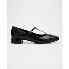 Tory Burch Ballerinas Tory Burch Cap Toe Leather Mary Janes - Black