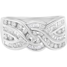 Jewelry Haus of Brilliance 10K White Gold Diamond Bypass Ring White