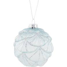 Opaque Glitter Bauble Blue Christmas Tree Ornament 8cm